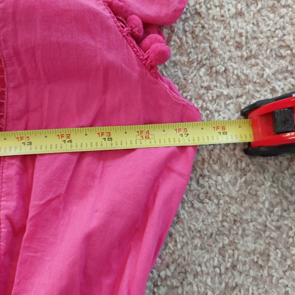 J.Crew Pom-Pom Dress in Cotton Voile in Hot‎ Pink Size 2 Tall